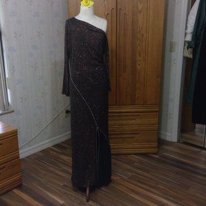 Bronze sparkly evening gown &sworowski chrystals